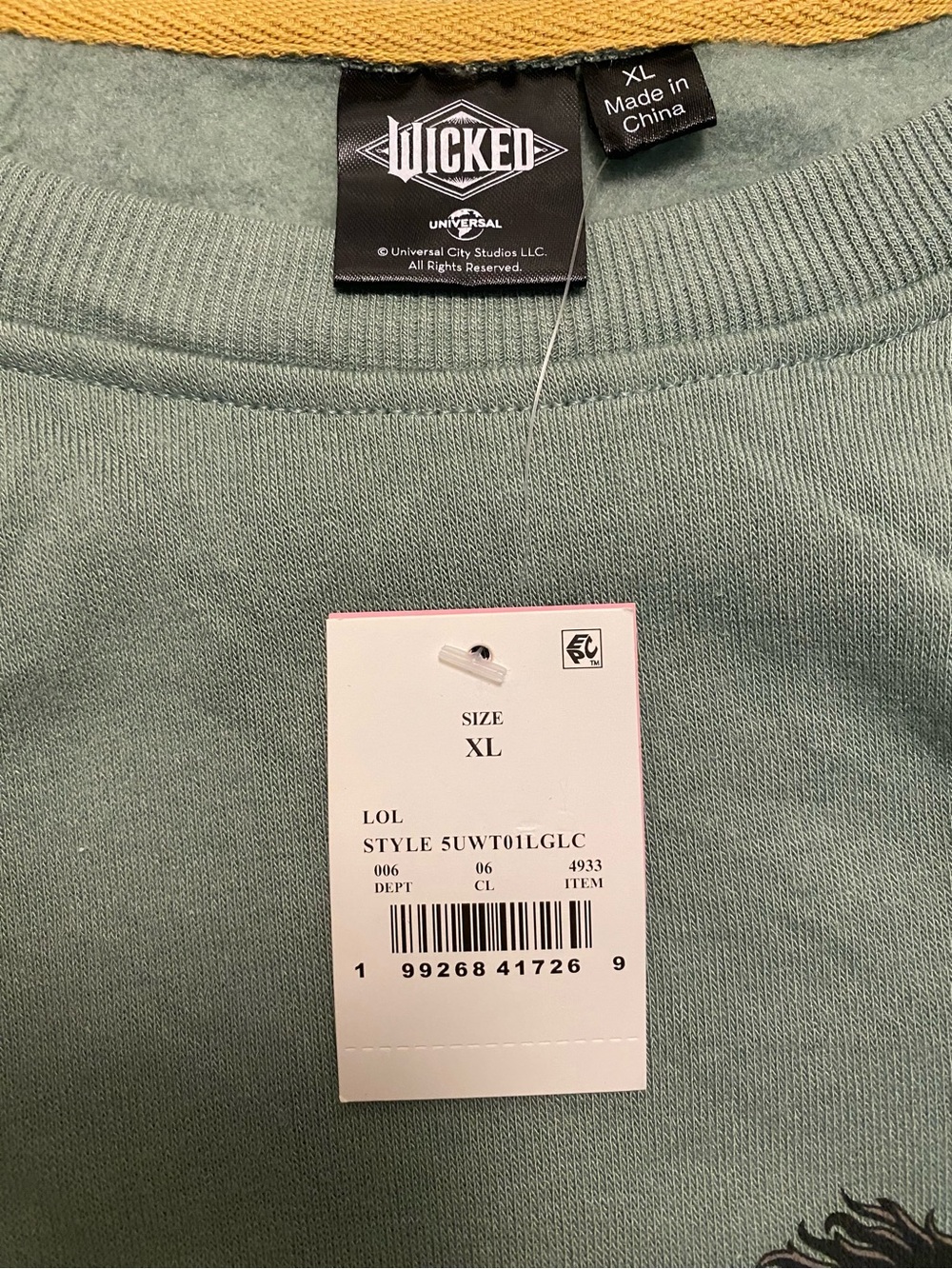 Wicked Women's Fleece Sage Graphic Crewneck Sweatshirt NWT - Picture 3 of 3